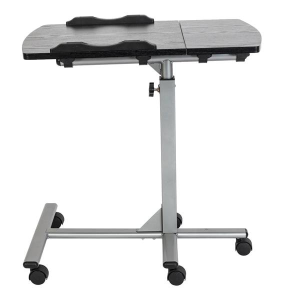 Five-Wheel Home Use Multifunctional Lifting Removable Computer Desk Black & Silver