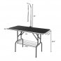 48" Foldable Pet Grooming Table with Mesh Tray and Adjustable Arm Silver Base with Black Table
