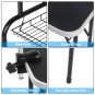 48" Foldable Pet Grooming Table with Mesh Tray and Adjustable Arm Silver Base with Black Table
