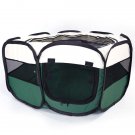 36" Portable Foldable 600D Oxford Cloth & Mesh Pet Playpen Fence with Eight Panels Green