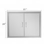 ZOKOP OKAD-3124 Double Door Stainless Steel 304 Cabinet Door 31 X 1.5 X 24 Inch Pipe Frame