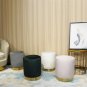 Ottoman Set Round Velvet Footrest Modern Vanity Stool Seat Bedroom Living Room