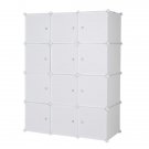 12 Cube Organizer Stackable Plastic Cube Storage Shelves Design Multifunctional Modular Closet White