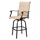 2pcs Wrought Iron Swivel Bar Chair Patio Swivel Bar Stools Black