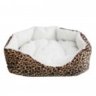 Supreme Warm Waterproof Anti-skidding Soft Cotton Pet Doghouse Leopard Print M