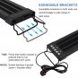 16W 72LED Solar Light Grass Lamp With Remote Control 19.96inch Suitable For Long Aquarium Black