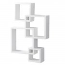 Set of 4 Intersecting Decorative Color Wall Shelf White