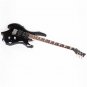 Glarry Flame Electric Guitar Shaped Electric Guitar Pack Strap Picks Shake Cable Wrench Tool Black