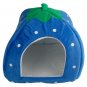 Soft Cotton Cute Strawberry Style Multi-purpose Pets Dog Cat House Nest Yurt Size L Deep Blue