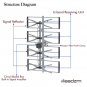 Leadzm TA-W2 4 Grids 10 m 3C2V Double-head Black Wire Outdoor Antenna Without Stand