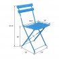 Iron Folding Three-Piece Set 2 Chairs 1 Table Blue
