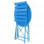 Iron Folding Three-Piece Set 2 Chairs 1 Table Blue