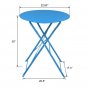 Iron Folding Three-Piece Set 2 Chairs 1 Table Blue