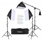 Kshioe 65W Photo Studio Photography 3 Soft Box Light Stand Continuous Lighting Kit Diffuser