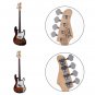 Glarry 4R Electric 4 String Bass Turning Pegs Tuners Keys Machine Heads Chrome