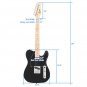 Glarry GTL Maple Fingerboard Electric Guitar Bag Strap Plectrum Connecting Wire Spanner Tool Black