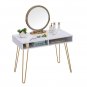 Marble Iron Foot Computer Table [103x55x80cm] White