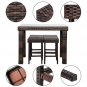 Bar Stool-Table and Chair Set of 5 Brown Gradient