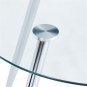 80*80*75cm Round Glass Dining Table Transparent Glass Table White Leg Cross Design