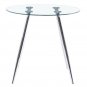 80*80*75cm Round Glass Dining Table Transparent Glass Table White Leg Cross Design