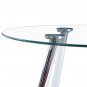 80*80*75cm Round Glass Dining Table Transparent Glass Table White Leg Cross Design