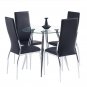 80*80*75cm Round Glass Dining Table Transparent Glass Table White Leg Cross Design