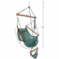 Oxford Cloth Hardwood With Cup Holder Wooden Stick Perforated 100kg Seaside Courtyard Oxford Green