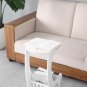 Modern European Style Round Side Lamp Magazine Coffee Table for Bedroom White