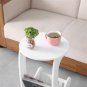 Modern European Style Round Side Lamp Magazine Coffee Table for Bedroom White