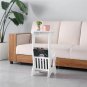 Modern European Style Round Side Lamp Magazine Coffee Table for Bedroom White