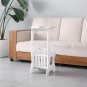 Modern European Style Round Side Lamp Magazine Coffee Table for Bedroom White