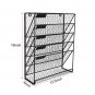6 TierHanging File Holder Organizer Metal Chicken Wire Wall Mount Magazine Rack (Black)