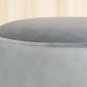 Ottoman Set Round Velvet Footrest Modern Vanity Stool Seat Bedroom Living Room, Gray