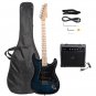 Stylish Electric Guitar with Black Pickguard Dark Blue