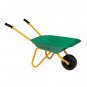 Kids Wheelbarrow Metal With Rubber Hand Grips, Outdoor Kids Toy Wheelbarrow Green