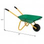 Kids Wheelbarrow Metal With Rubber Hand Grips, Outdoor Kids Toy Wheelbarrow Green