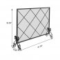Thick Line Diamond Large Grid Decorative Iron Mesh Fireplace Screen (105 x 22.5 x 81.5)cm