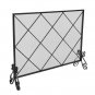 Thick Line Diamond Large Grid Decorative Iron Mesh Fireplace Screen (105 x 22.5 x 81.5)cm