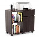 Mobile Printer Stand with Storage Office Cabinet, Wooden Under Desk Cabinet Storage Drawers Home