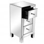 Modern and Contemporary Mirrored 3-Drawers Nightstand Bedside Table
