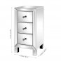 Modern and Contemporary Mirrored 3-Drawers Nightstand Bedside Table
