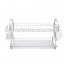 Multifunctional S-shaped Dual Layers Bowls & Chopsticks & Spoons Collection Shelf Dish Drainer