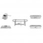 ZOKOP 9L*2 Double Grid Each Set 2*1/2 Stainless Steel Rectangular Buffet Stove