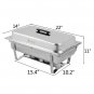 ZOKOP 9L*2 Double Grid Each Set 2*1/2 Stainless Steel Rectangular Buffet Stove