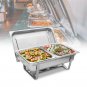 ZOKOP 9L*2 Double Grid Each Set 2*1/2 Stainless Steel Rectangular Buffet Stove