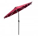 9Ft Patio Umbrella Outdoor Solar Powered Aluminum Polyester LED Lighted Umbrella with Tilt and Crank