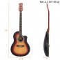 Glarry GT101 41 inch Acoustic Guitar Spruce Top Cutaway Round Voice Hole Round Back Sunset Color