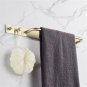 Strong Viscosity Adhesive Brushed Gold Towel Bar Holder Rack Robe Hook Kitchen Storage Rod Bathroom