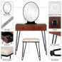 Bedroom Iron Dressing Table Simple Dressing Table Black Iron Foot Brown Desktop Light Three-Color