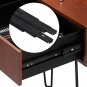Bedroom Iron Dressing Table Simple Dressing Table Black Iron Foot Brown Desktop Light Three-Color
